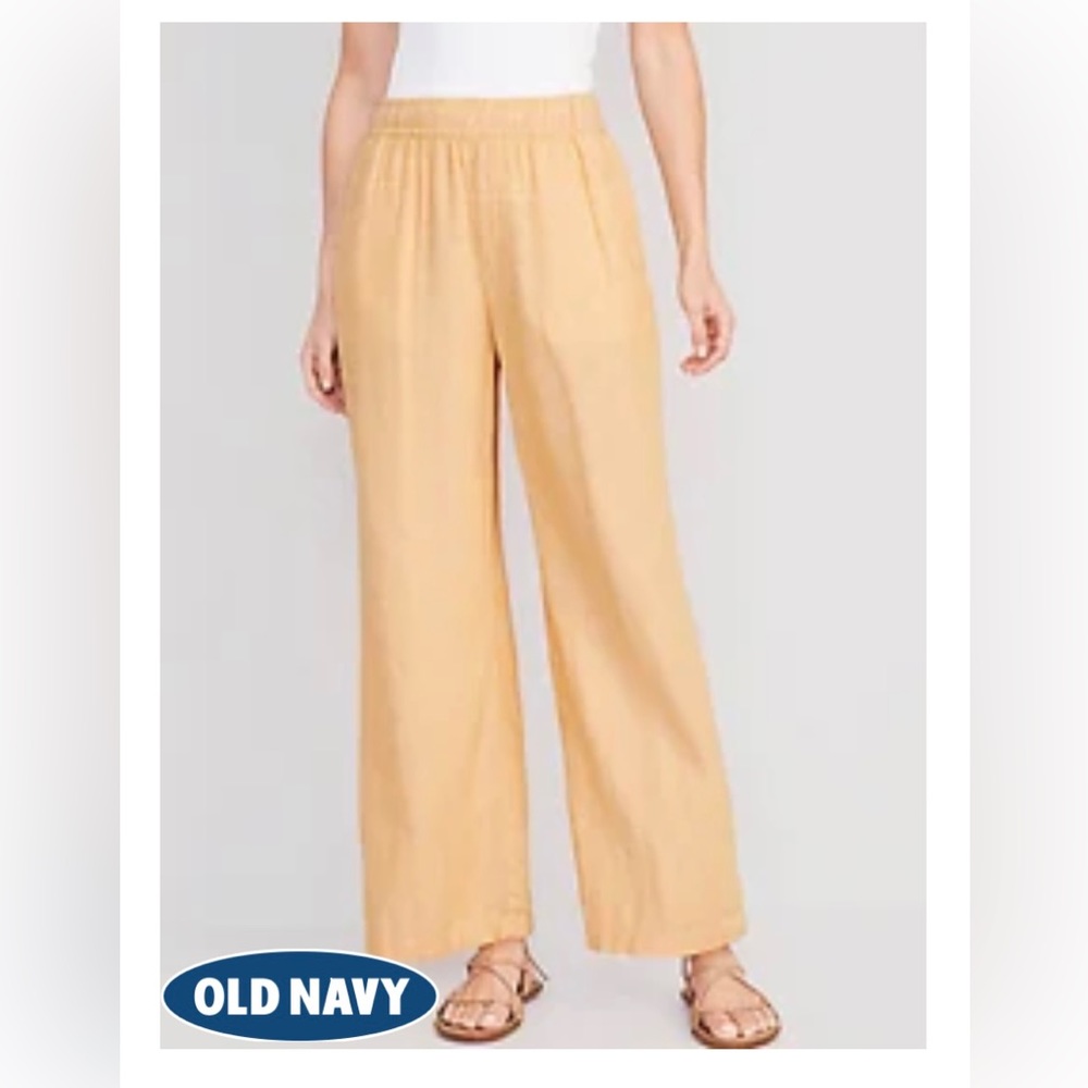 Old Navy high-waisted linen-blend wide-leg pants